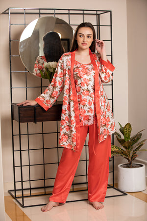 Buy Private Lives Women Red & Off White Printed Night Suit NS0428Z - Night  Suits for Women 9641687 | Myntra
